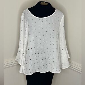 BB Dakota White Bell Sleeve Blouse